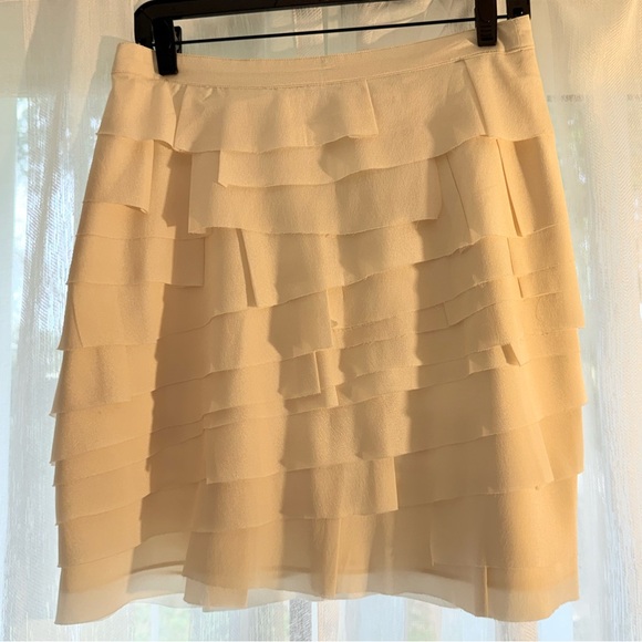 Forever 21 Cream Ruffle Mini Skirt Size L Y2K - Picture 5 of 15